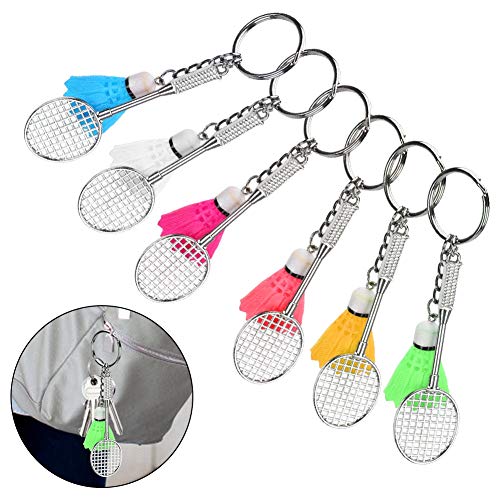 Rcniso Adorno de Llave 6 Uds Mini Llavero Colgante Simulación Bádminton Battledore Decoración Colgante