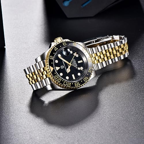 Image of CADISEN Pagani Design 1662 GMT Men's Automatic Mechanical Watch, Top Brand Stainless Steel Sapphire Glass, Diver's Watch Sports, Gift， Reloj Hombre.