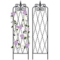 SCENDOR Garden Trellis for Climbing Plants 59inch x15inch Rustproof Metal Vine Trellises for Outdoor Climbing Plants Support Structures A (150cm) 2Pack