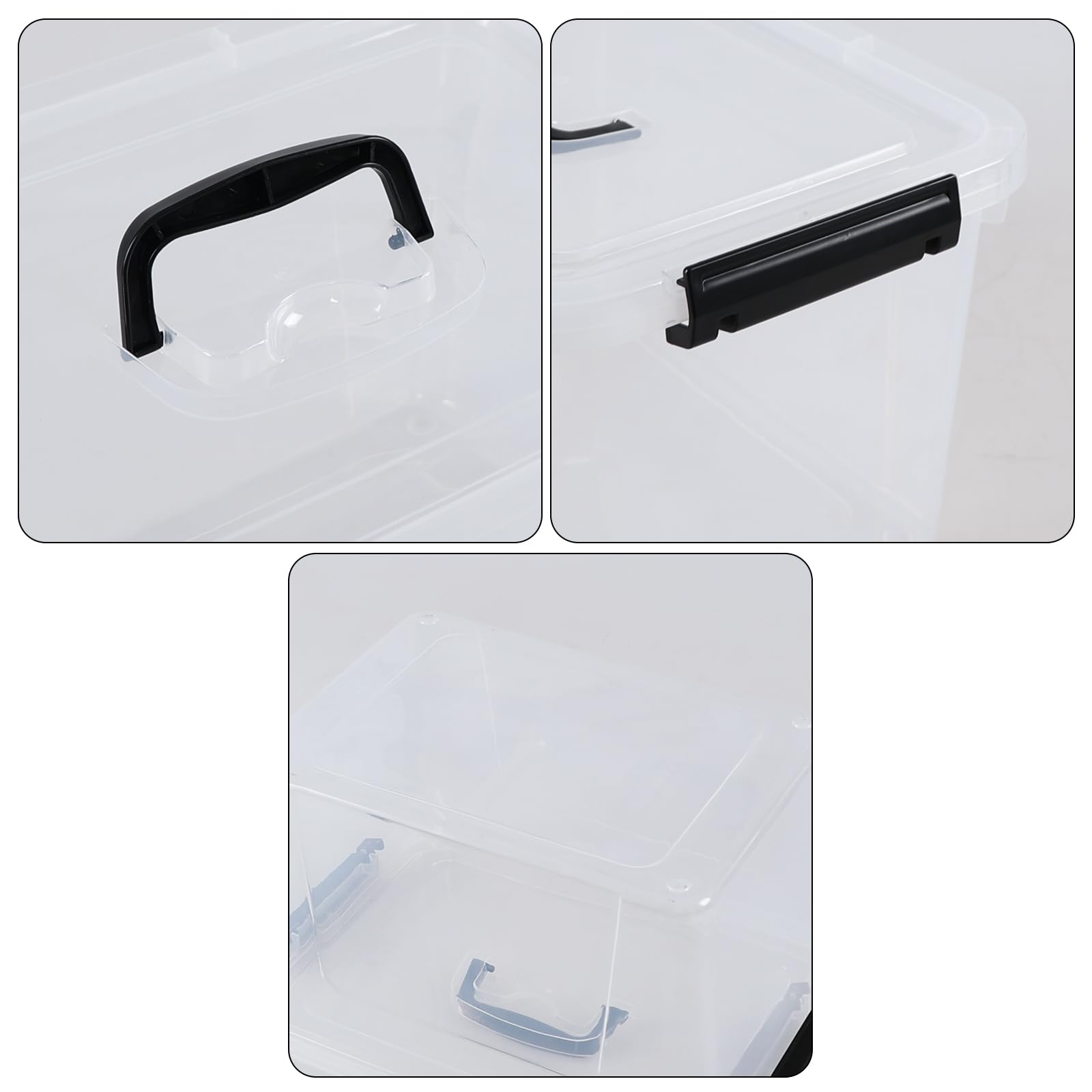 Lot de 6 petites boîtes de rangement en plastique avec couvercle, 12 L