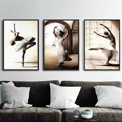 Tableau de ballet KEBIA 60x80 cm décoration murale triptyque sans cadre