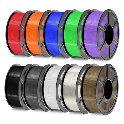 TECBEARS PETG Filament 1.75mm, 3D Printer Filament Bundle 10KG, 1kg per Spool, 10 Colors, Black+Transparent+White+Blue+Green+Orange+Red+Grey+Purple+Brown