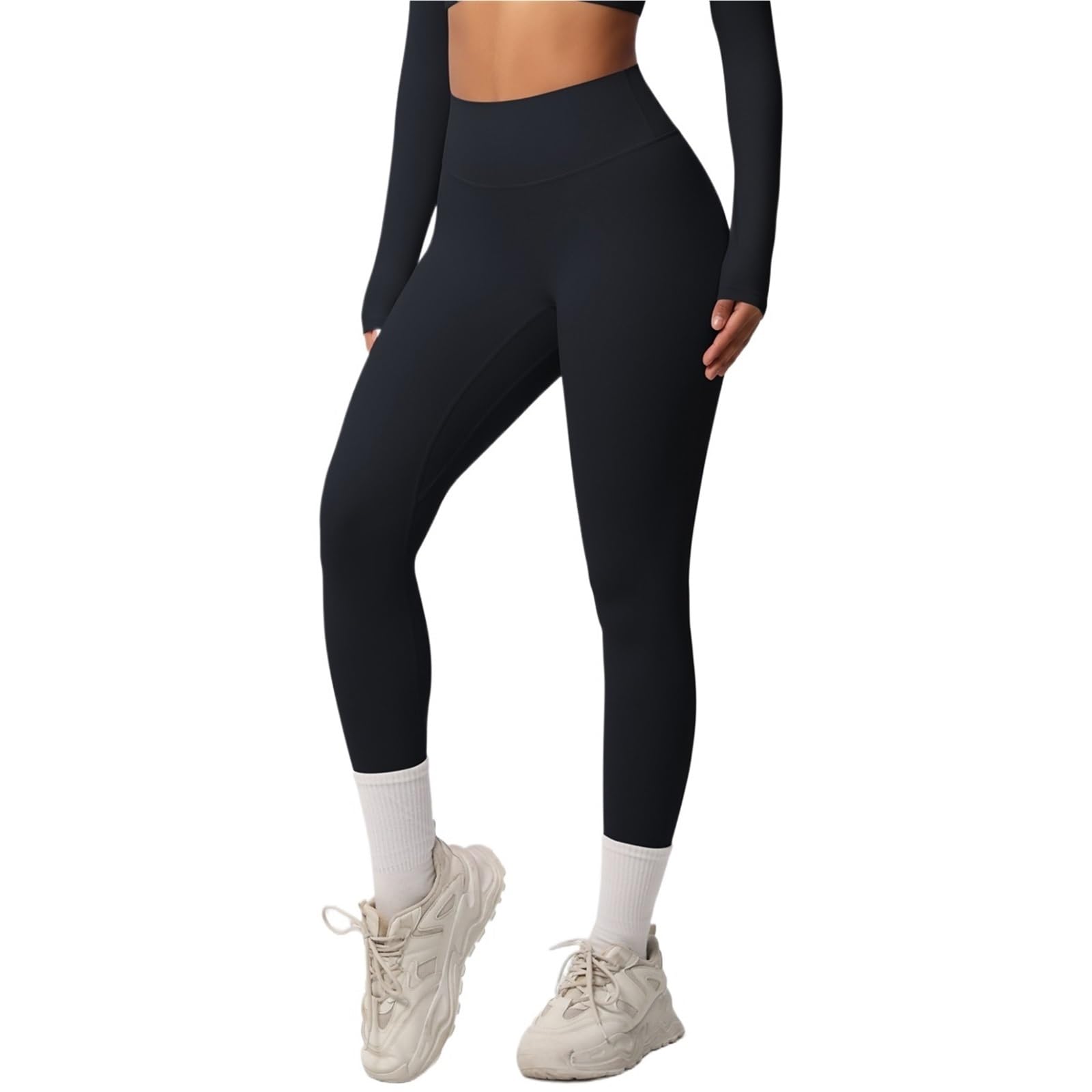 Leggings da yoga in nylon tinta unita da donna Palestra Tummy Tucking Hip Lifting Asciugatura rapida Esercizio Pantaloni Running Fitness Pantaloni