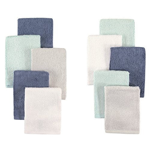 Image of Little Treasure Unisex Baby Rayon from Bamboo Luxurious Washcloths, Denim Mint, One Size