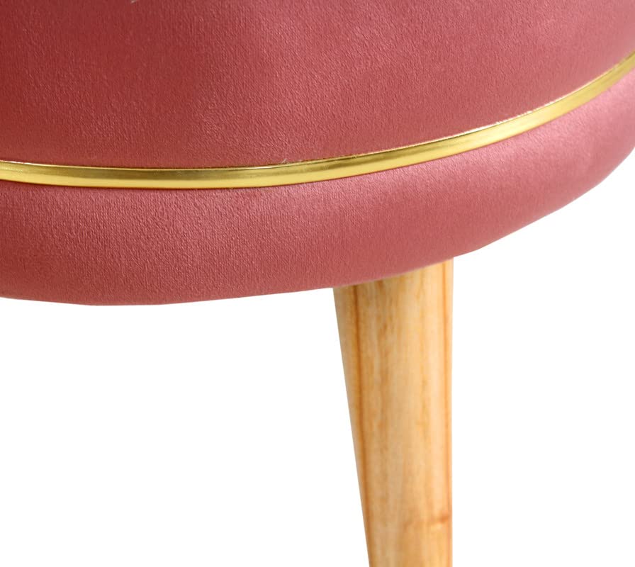 Image of Ottoman Stool for Living Room Foot Rest | Velvet Small Ottoman Foot Stool | Solid Wood Legs | Footstool Puffy for Home, Bedroom & Makeup Table | 16x16x18 Inch, Set of 2 (Gajri)