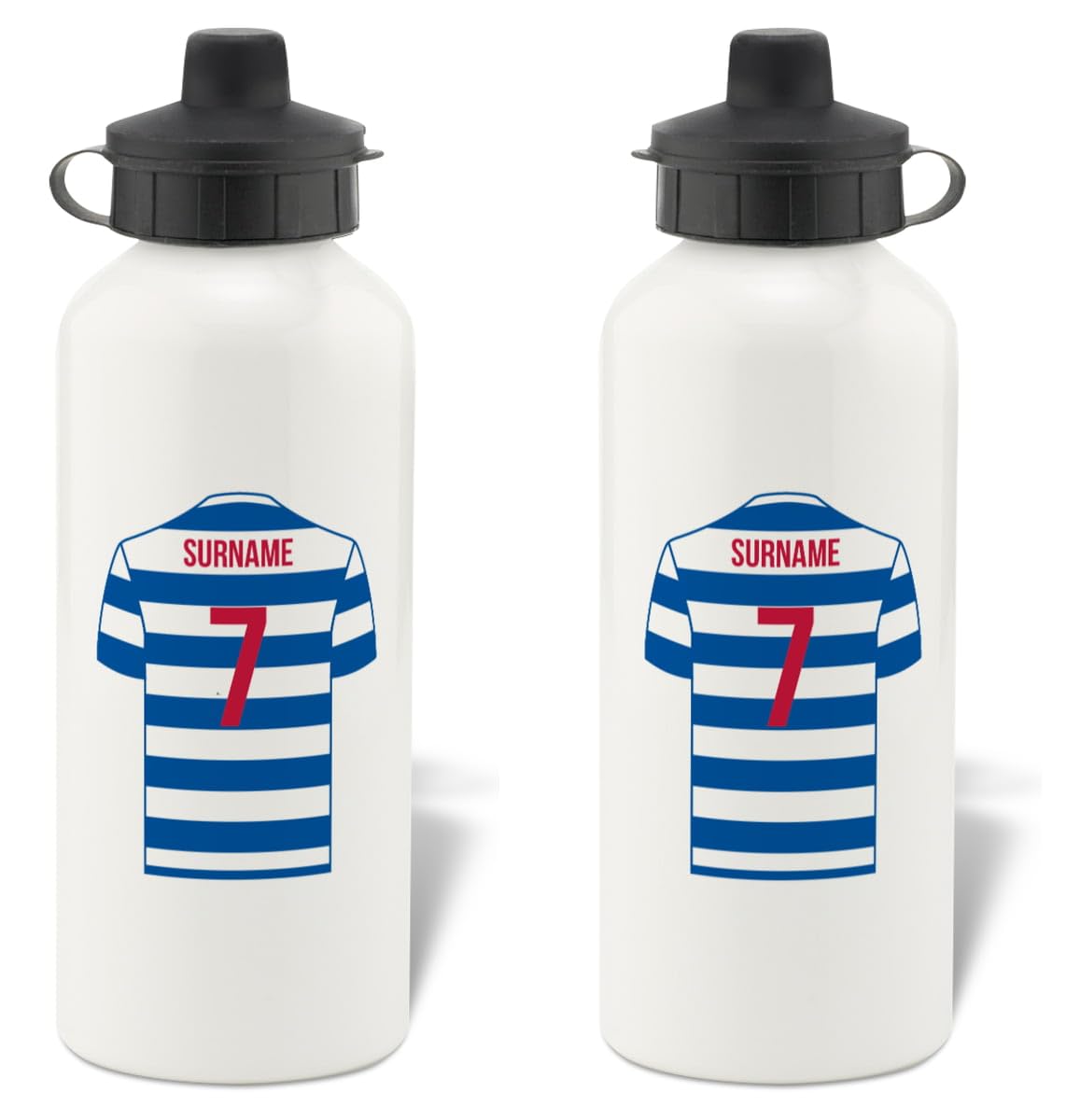 Personalised Football Shirt Design Aluminium Water Bottle for Queens Park Rangers FC fans - 600ml - White Bottle