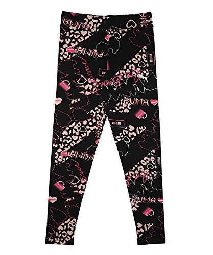 PUMA Alpha AOP Leggings G Leggins, Niñas, Negro, 9-10Y