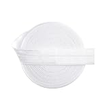 Bristlegrass White 2 Yard 5/8 Inch Picot Loop Elastic Band Decorative Frilly Lace Spandex Ribbon for Lingerie Underwear Sewing Trim Solid Color Ribbon Sewing lace White（2Yard 5/8')