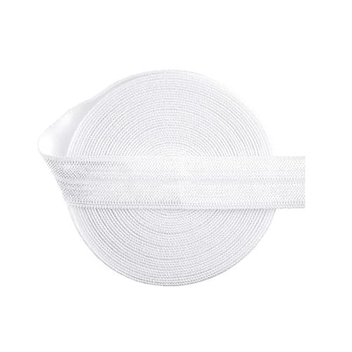 Bristlegrass White 50 Yard 5/8 Inch Shiny Bra Strap Elastic