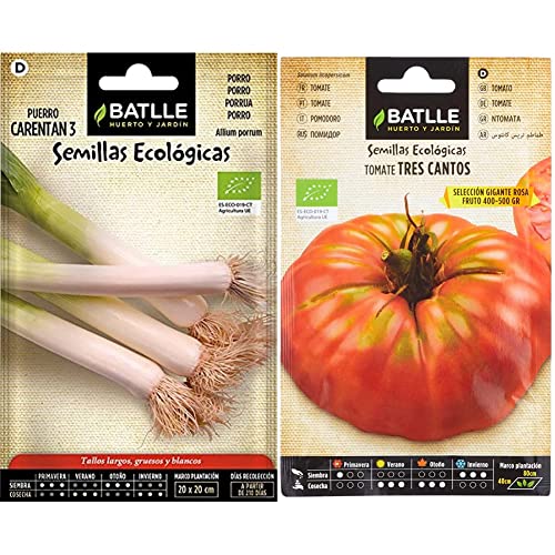 Puerro Grueso de Carentan 3 - ECO & Tomate Tres cantos Gigante Rosa - ECO