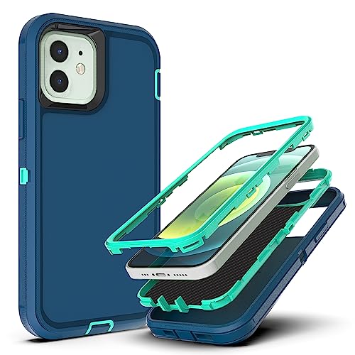 YmhxcY for iPhone 12 and iPhone 12 Pro Case [No Screen Protector] Shockproof Dropproof Dust-Proof Drop Proof 3-Layer Durable Phone Case Cover for iPhone 12/12 Pro 6.1