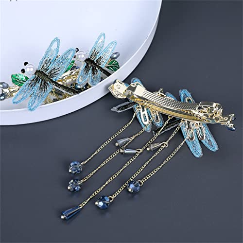 Girls Women Hair Clips, Hair Accessories, Tassel Hair Barrettes, Butterfly Dragonfly Pearl Hairpins,Dragonfly #TOP4