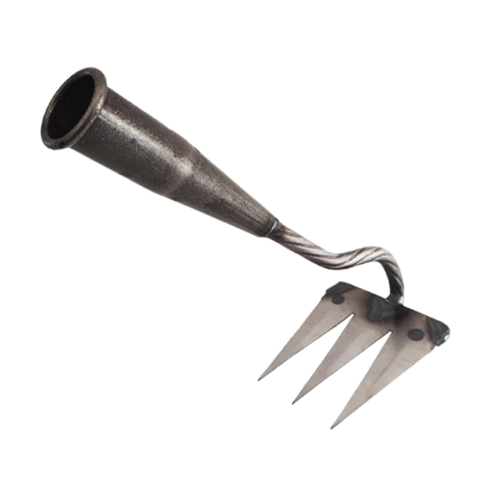 MagiDeal Râteau Désherbeur, Outil de Désherbage, Rateau de Désherbage Berthaus, Rateau de Jardin Robuste en Acier au Manganèse, Râteau à Main pour Planter, Cultiver La Pelouse, sans Manche, 3 Dents