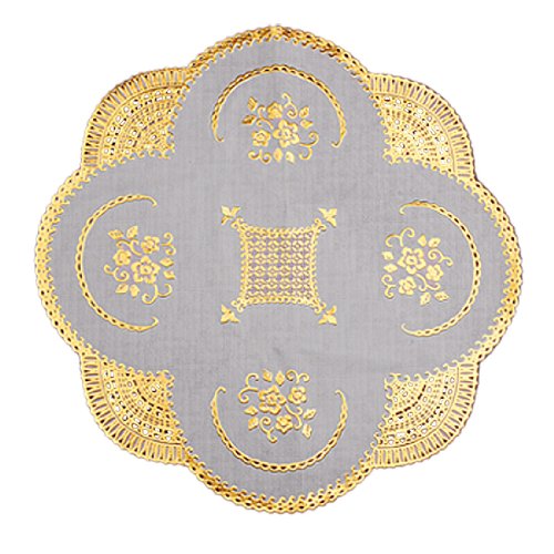 Ruilogod Tono de diseño floral de vinilo taza plástica Tabla Gold Carpet