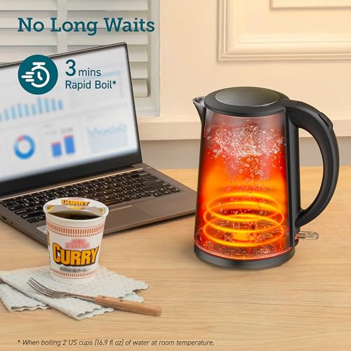 COSORI Electric Kettle, Cool-Touch Double Wall Stainless Steel Insulated, Automatic Shut Off & Boil-Dry Protection, Durable Tea Kettle Boiler & Heater, 1.5L/1500W, Black