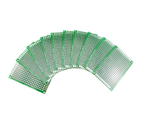 Aihasd 10 Pezzi Scheda PCB a Doppio Lato Kit prototipo di breadboard 4x6 cm Circuito Stampato a griglia di Fori breadboard del Circuito