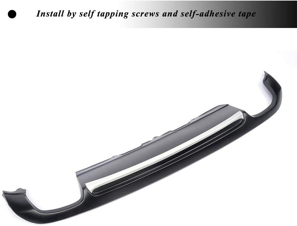 fits Audi A5 Coupe Convertible 2-Door Base Bumper 2008-2011 PU Black Rear Diffuser Bumper Lip Spoiler (Shine Stripe)