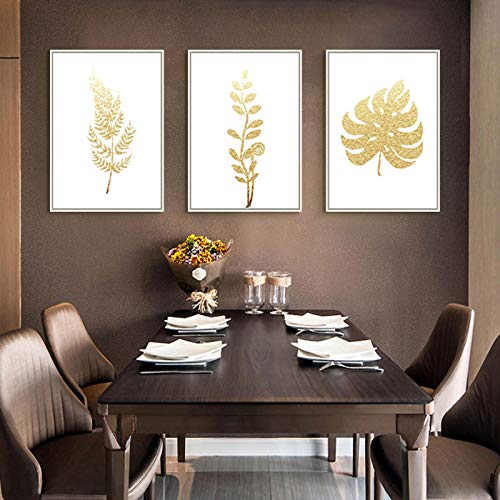 Peintures sur toile de feuilles d'or : art mural haut de gamme 60x90cm pour décoration raffinée