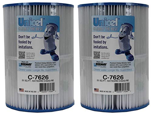 Unicel C-7626 25 Square Foot Media Replacement Pool Hot Tub Spa Filter Cartridge with 111 Pleats (2 Pack)