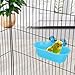 Hypeety Bird Bath with Mirror Portable Bird Bath Bird Bathroom for Pet Parrots Bathing Tub Bath Box Bird Shower Bathtub Accessories (Blue-Bird Bathtub)