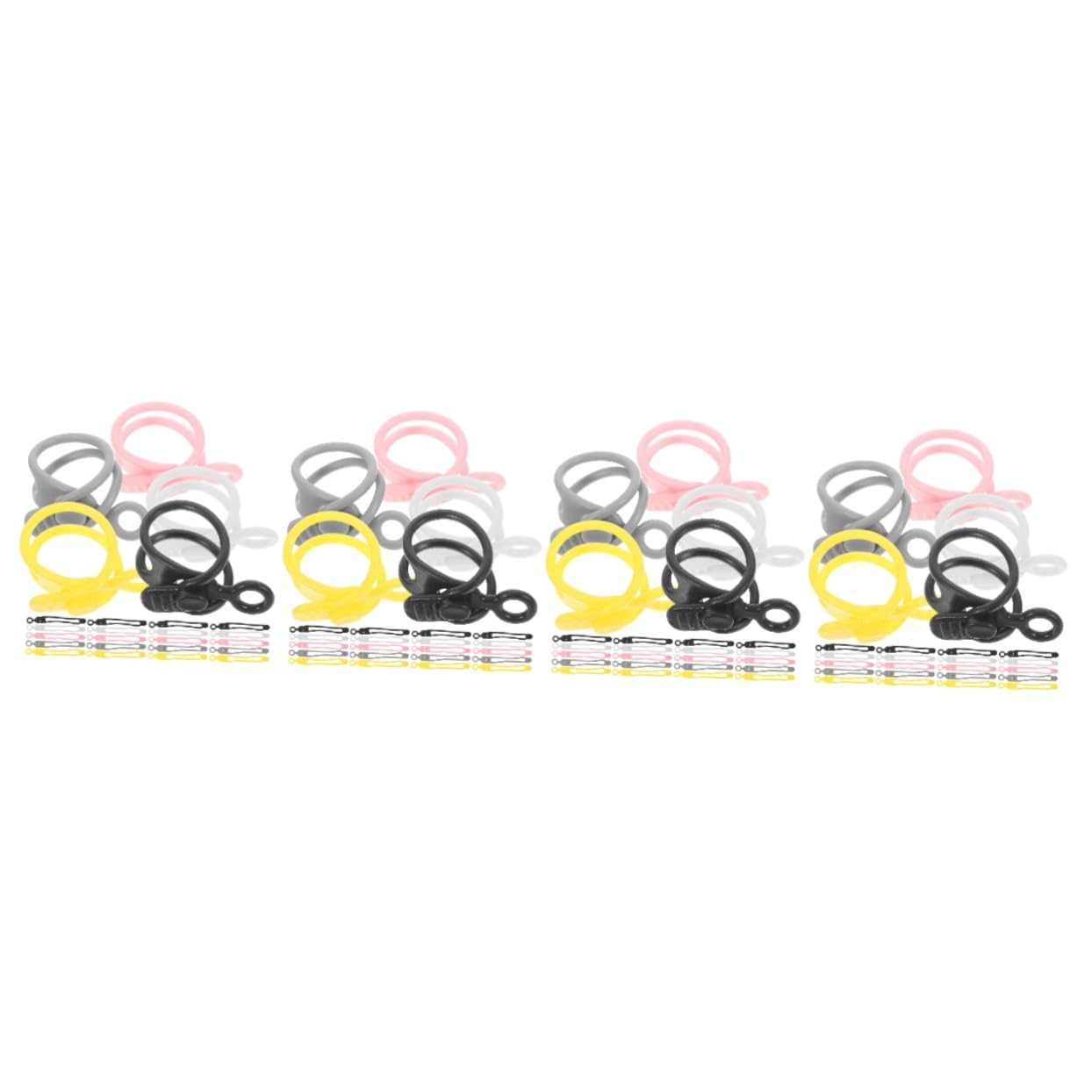 Angoily 4 Set Di Fascette Fermacavi in ​​silicone Riutilizzabili Multiuso Organizer Per Cavi Da Scrivania Facile Da Usare 30 Pezzi*4