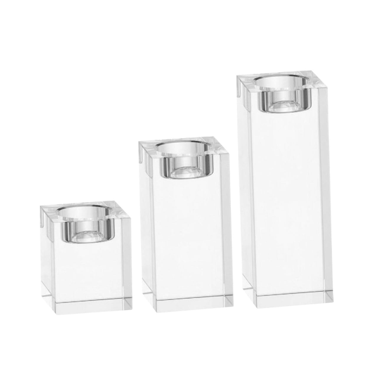 Kristall Kerzenständerwürfel 3 Stück-Pack für Elegante Tischdeko | Glitzernd und Transparent, Edler Stil, für Heiratsantrag und Entschuldigung, Kompakt als Wohnobjekt