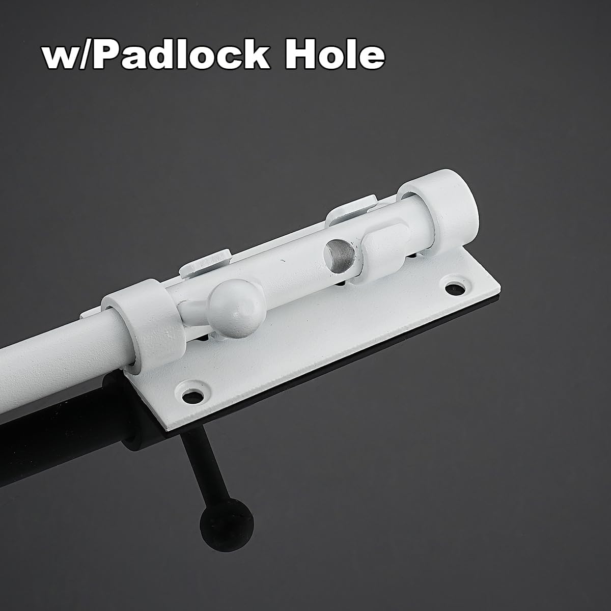 Barrel Bolt Door Latch With Padlock Hole, Thickened 304 Stainless Steel Slide Door Lock, 6 Inch Matte White, 2 Pack, 226BB-WH-2