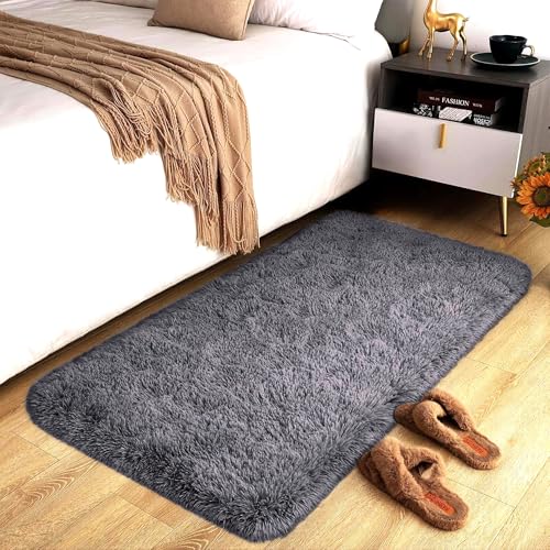 Hafaa Rugs Living Room – Grey Area Rugs for Bedroom Non Slip – Fluffy Shaggy Rug Super Soft Small Thick Pile Non-Shedding Plush Carpet for Lounge, 60cm x 110cm Hafaa Rugs Living Room – Grey Area Rugs for Bedroom Non Slip – Fluffy Shaggy Rug Super Soft Small Thick Pile Non-Shedding Plush Carpet for Lounge, 60cm x 110cm