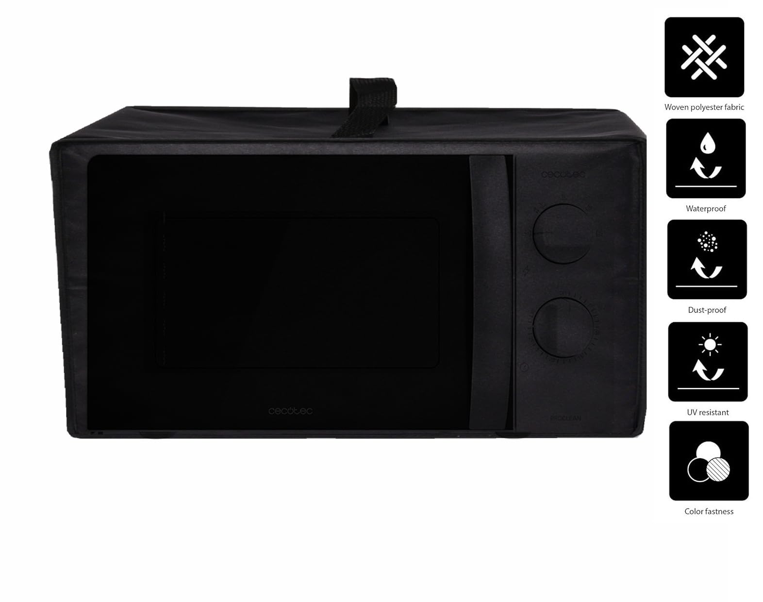 Funda para microondas 20L resistente al calor, resistente al agua, compatible con Cecotec Microwave ProClean 3060 Gray Mirror/Cecotec Microwave ProClean 2010,3010 (negro)