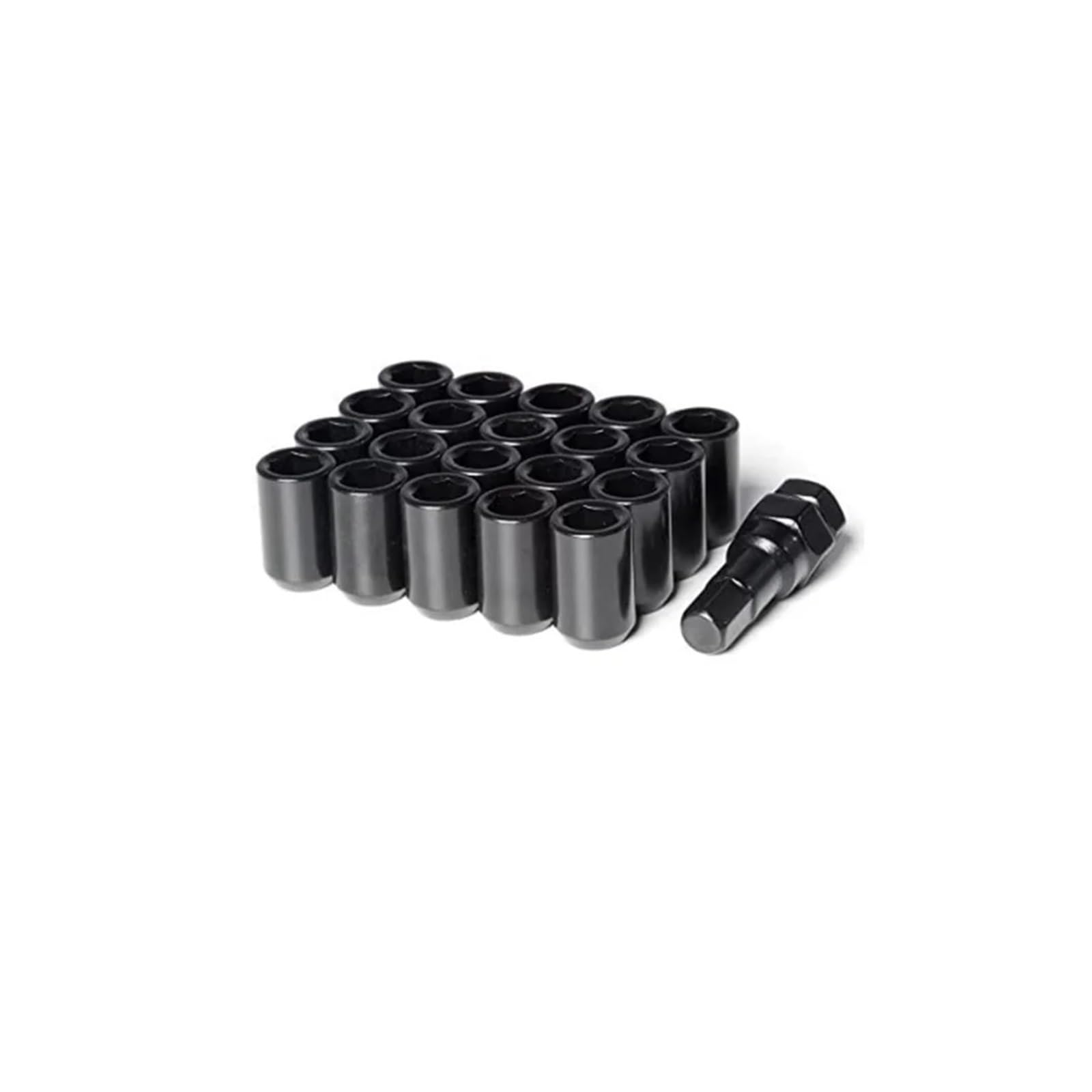 21 szt. 3 cm nakrętek kół samochodowych M12x1,25, M12x1,5 (20 szt. nakrętek kół + 1 narzędzie do strojenia) Czarne nakrętki kół M12x1,5 kuta stal(M12x1.5)