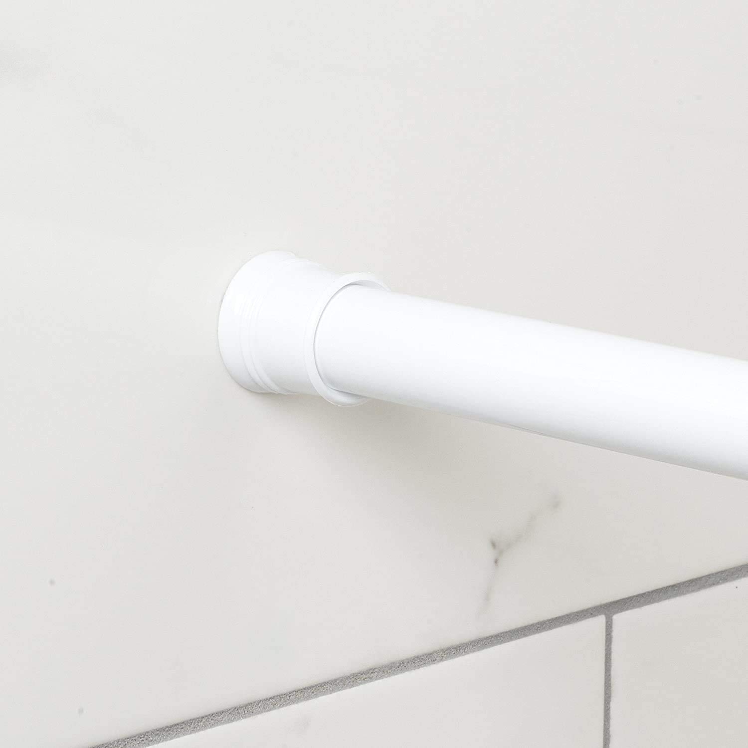Zenna Home Tension Stall Shower Rod, 27"-40", White