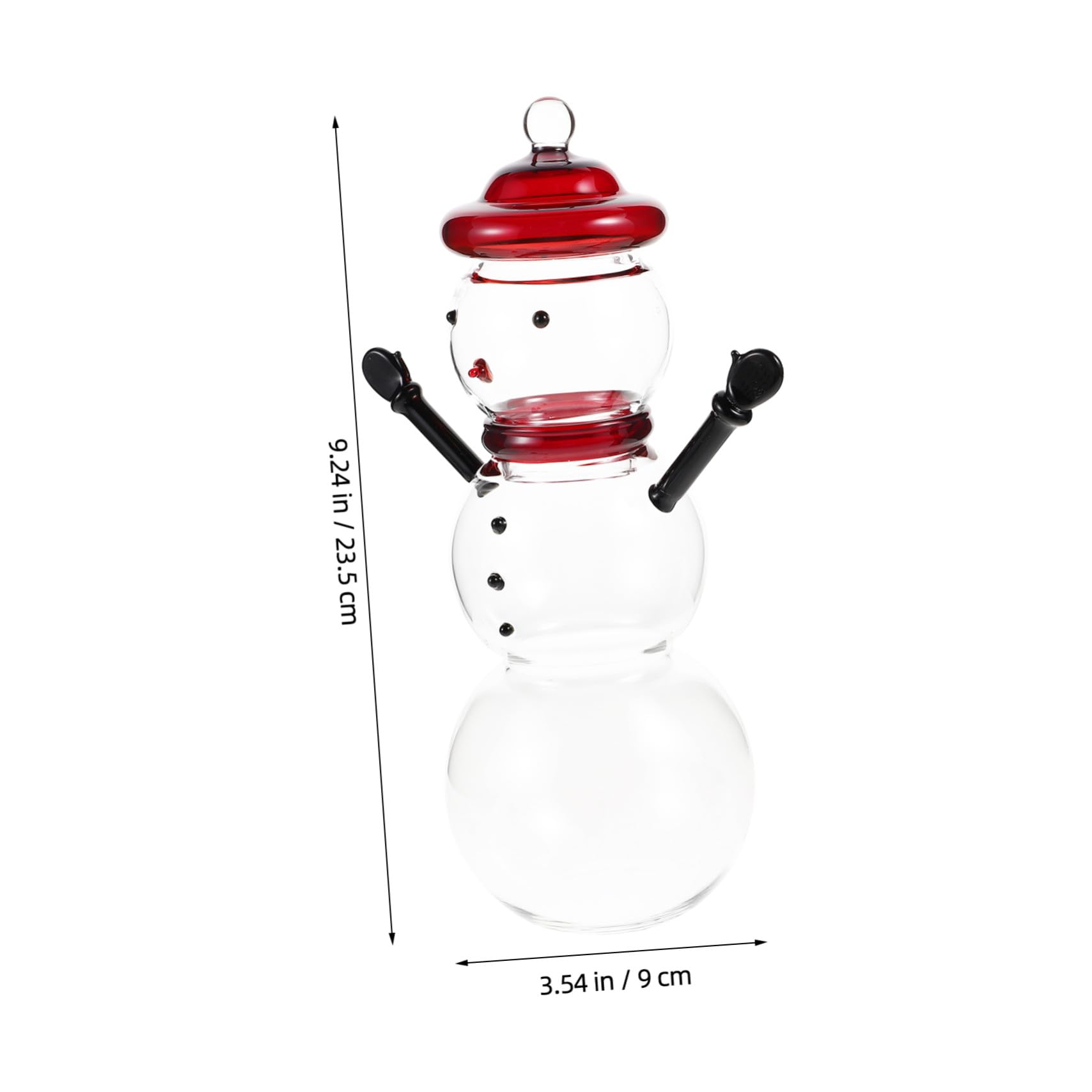 Garneck Bonbonniere avec Couvercle Décoratif Bocal Bonhomme pour Fête de Noël Présentoir à Bonbons Verre