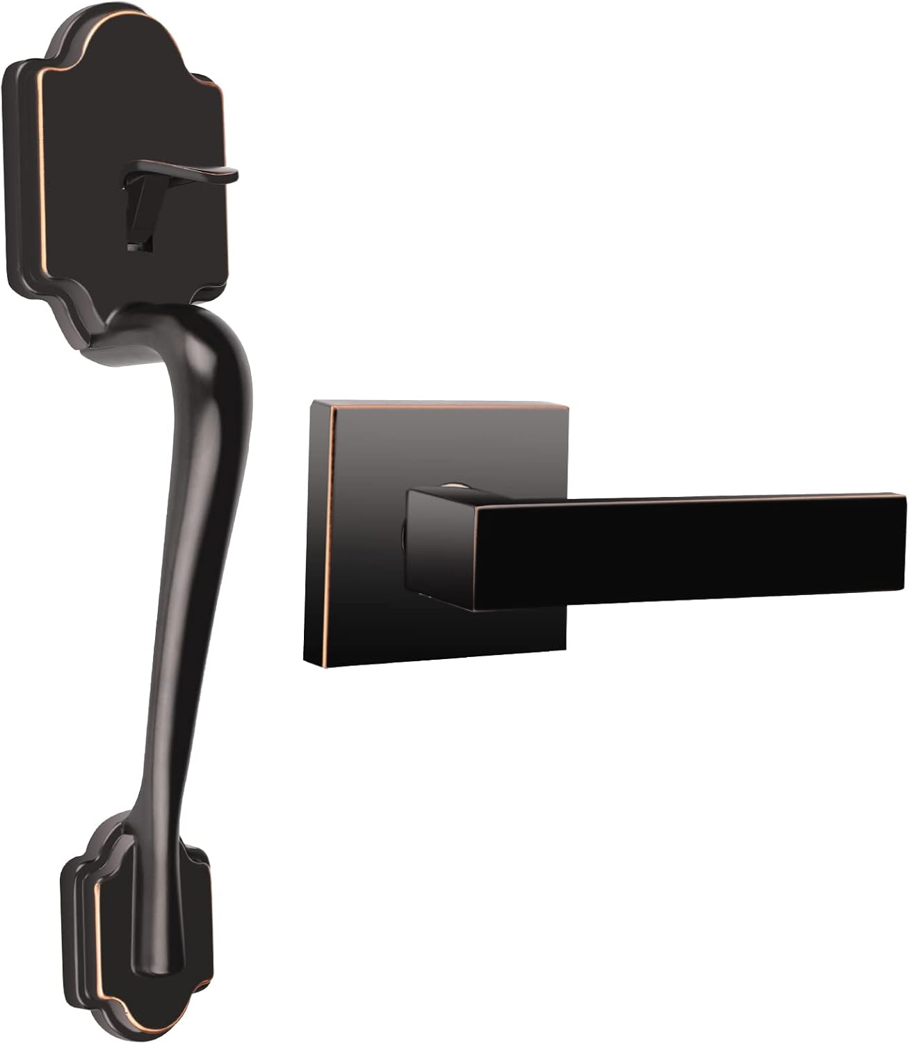 dairazan Front Door Handle，Front Entry Handleset Adjustable Hole Pitch