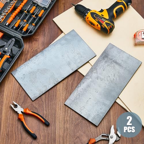 Image of Tandefio 2 Pcs 1 /4'' x 8'' x 10'' Hot Rolled Mild Steel Plate Steel Flat Plate Sheet Weldable Flat Stock Black Metal Sheet for Cutting, Industrial Machinery Manufacturing Residential