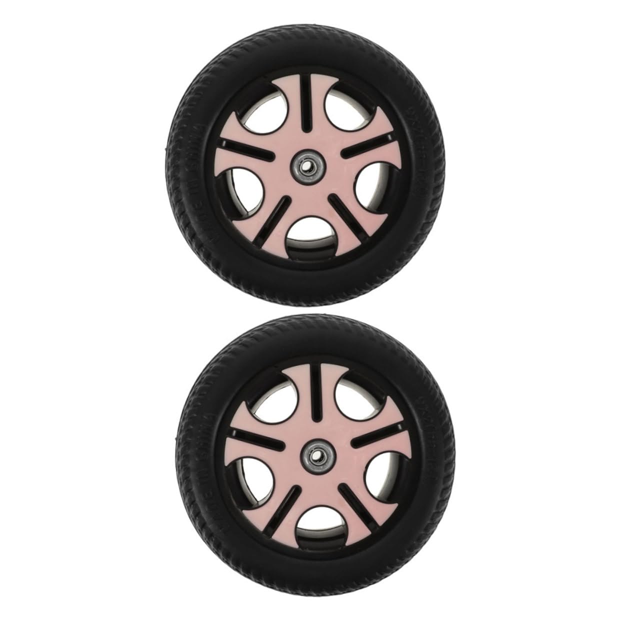 ORFOFE Ruedas de Repuesto Paquete de 2 Piezas de Plástico para Triciclo Infantil Diámetro del Orificio 0.8cm Rosa, Antideslizantes y Resistentes al Desgaste para Niños