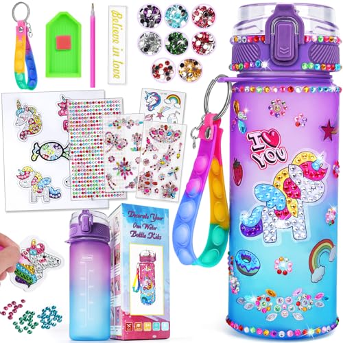 Einhorn Geschenke für Mädchen 5 6 7 8 9 Jahre: Trinkflasche Bastelset...