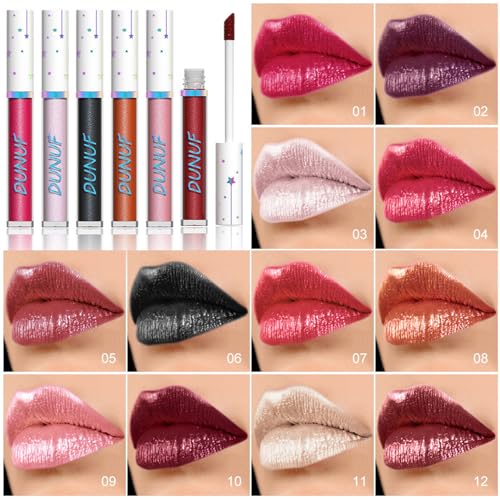 Nude Lipstick Metallic Lipstick Makeup Metallic Shine Glitter Pink Lipstick,Waterproof Non-Stick Cup Long Lasting Not Fade High Pigmented Glitter Surface Lip Stick Makeup for Women (#09, One Size) - Image 8