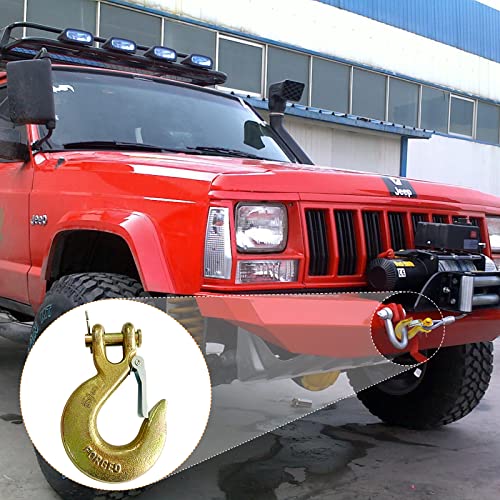 4Pack 5/16Inch Clevis Hook, G70 Tow Chain Grab Hook With Safety Latch,For Trailer Truck Transport Tow Chain Hook #TOP6