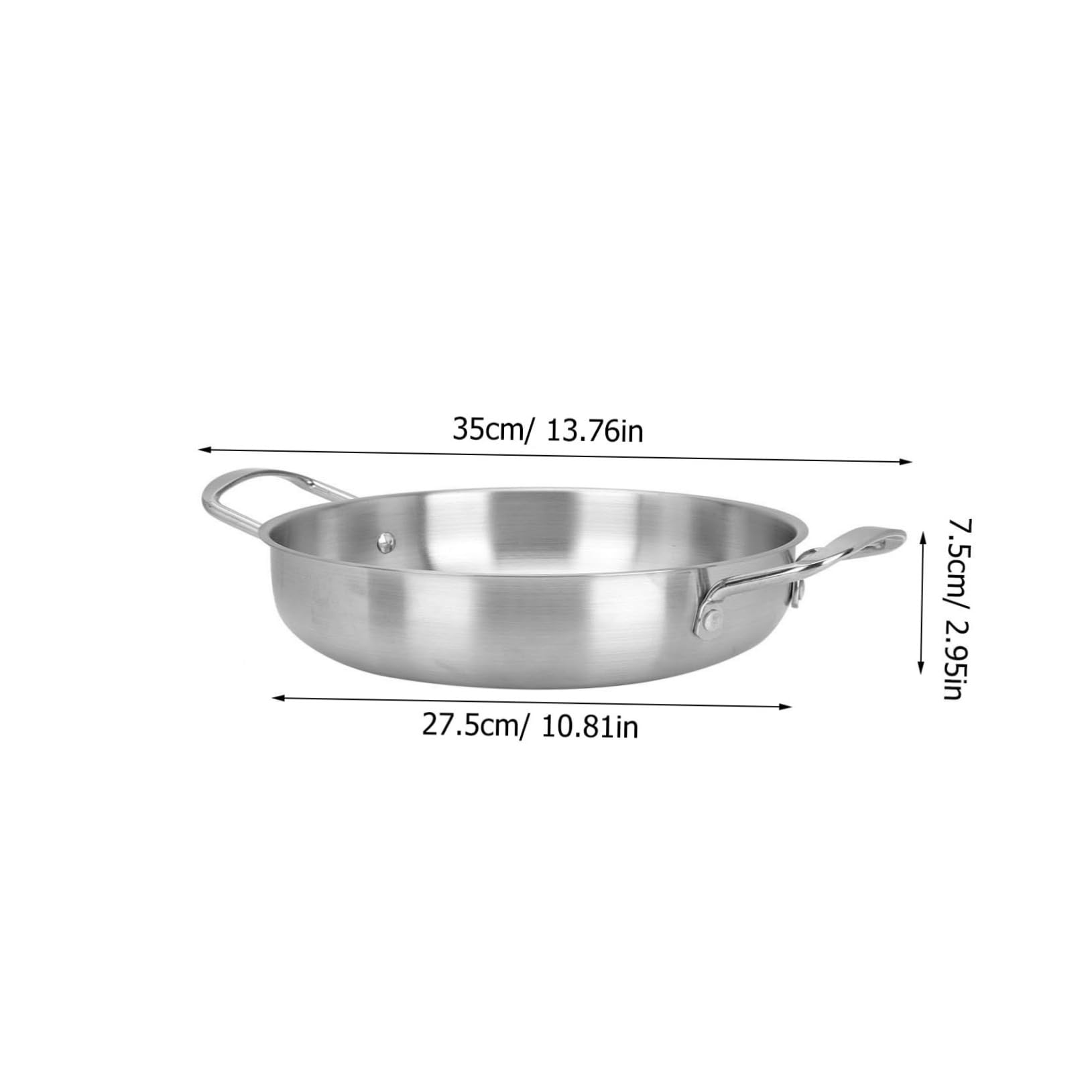 PRETYZOOM 1Pc Multi Functional Stainless Steel Soup Pot Korean Ramen Pot with Dual Handles Compatible with Induction Cookers and Gas for Seafood and Noodles