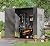 HOMSPARK Outdoor Storage Shed 6x4 Ft, All-Weather Resistant Resin Garden Sheds & Outdoor Storage Clearance with Floor & Windows, Double-layer Plastic Tool Sheds for Patio, Garden & Lawn(Grey,Flat Top)
