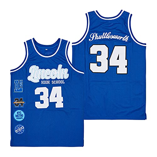 Men s 34 Jesus Shuttlesworth Champion He Got Game Lincoln High School Ray Allen Movie Basketball Jersey Stitched Size S