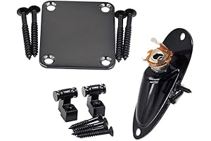 Disen Guitar Hardware Pack: Retainer Rollers, Loaded Socket Plate, Neck Plate for Electric Guitars