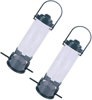 OFFSCH 2 peças alimentador de pássaros, estação de alimentação de pássaros, alimentador de pássaros pendurado alimentador de beija-flor recipientes de plástico alimentador de esquilo distribuidor de alimentos para animais de estimação alimentador de pássaros alimentador de pássaros alimentador suspenso