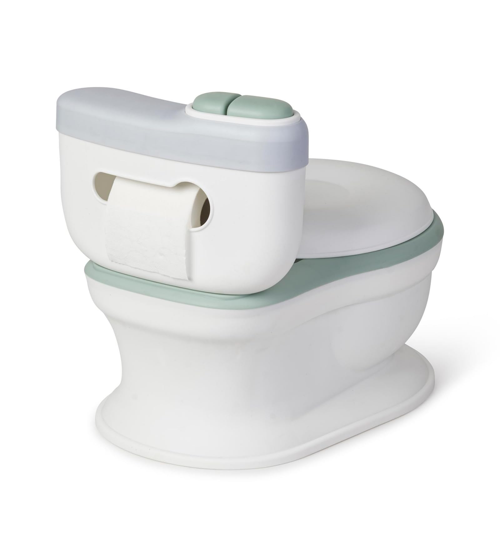 Orinal Musical Infantil Saro con Melodía, Sonido de Descarga, Borde Antisalpicaduras, Porta Rollos, Asiento Blando, Compartimento para Toallitas