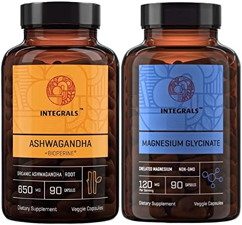 The Ultimate Calming Bundle - Magnesium Glycinate & Magnesium Glycinate Capsules, Ashwagandha 650mg Per Capsule, Magnesium Glycinate 120mg per Capsule