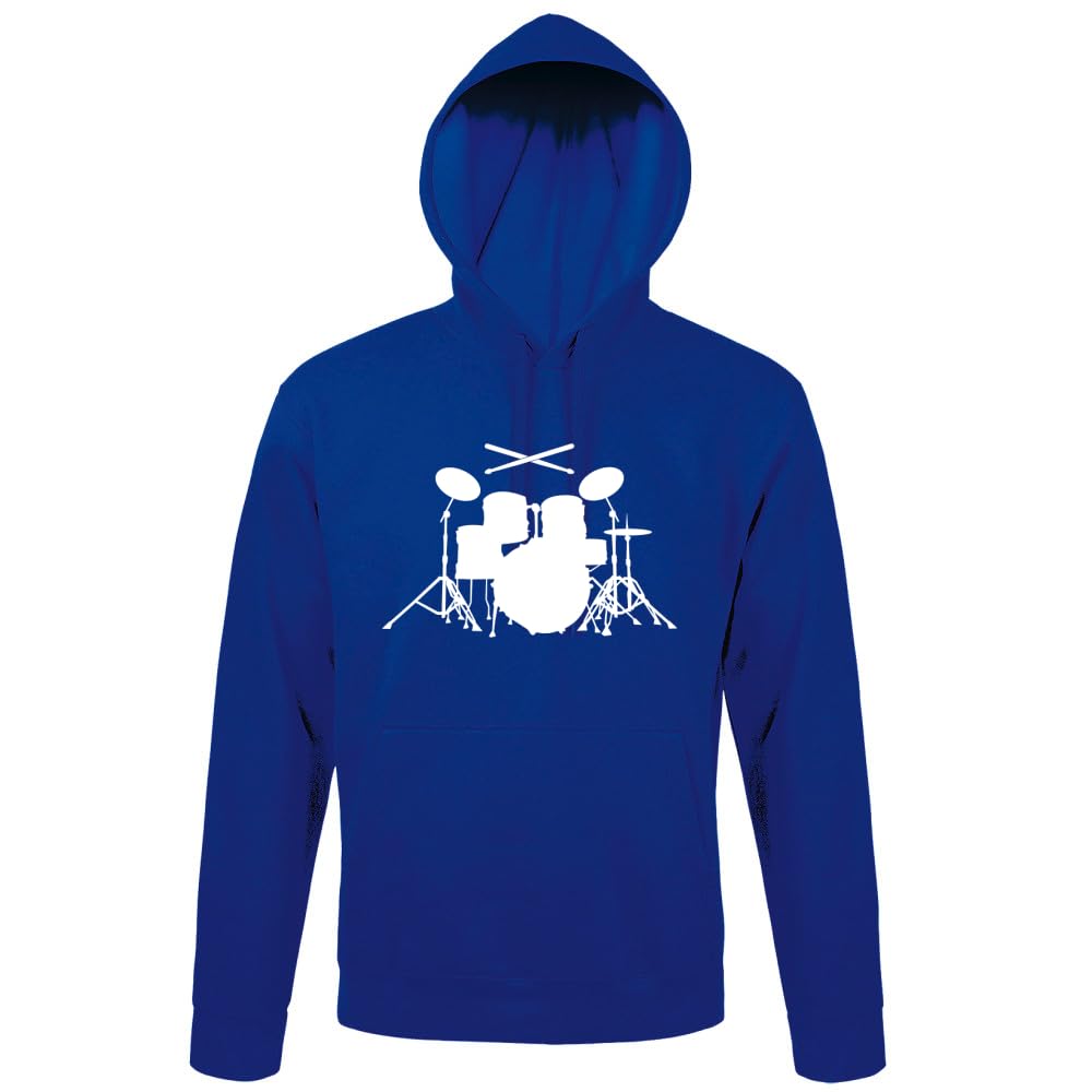 Perkusja z patyczkami męska bluza z kapturem, niebieski Royal, 4XL