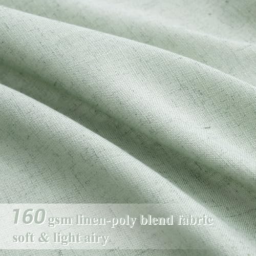 Image of Joywell Linen Curtains 84 Inches Long for Living Room Light Sage