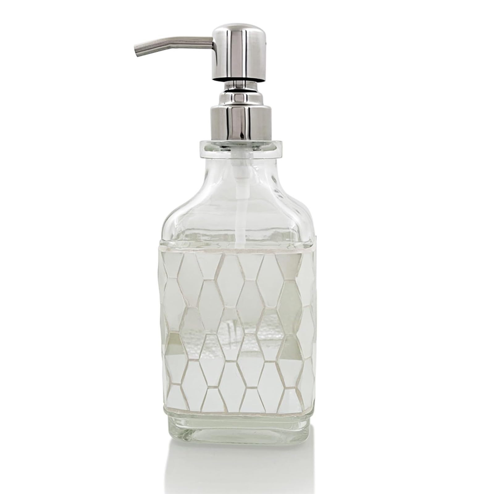 Empty Barthroom and Dish Glass Lotion Dispenser For Bathroom & Kitchen Decor for Counter(D)