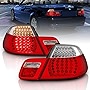AmeriLite Convertible L.E.D Taillights Set Red/Clear 4 Pcs For Bmw 3 Series E46 - Passenger and Driver Side