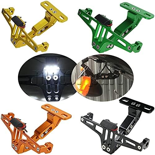 Accessories for BMW S1000RR S1000R for Honda PCX MSX 125 CBR1000RR CB 599 919 400 for Ducati Monster for Suzuki K5 K6 CNC License Plate Frame Led Light - (Color: Orange)